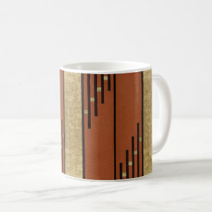 Art Deco in Gold und Tan Kaffeetasse