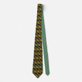 Art Deco in Green und Gold Neck Tie Krawatte (Vorderseite)