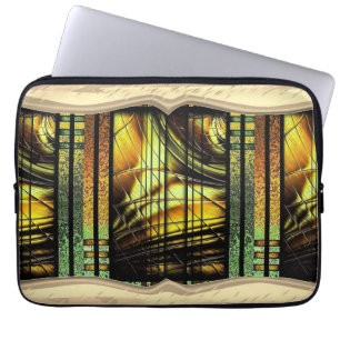 Art Deco in Grün und Gold Laptopschutzhülle