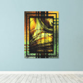 Art Deco in Grün und Gold Leinwanddruck (Insitu (Holzboden))