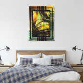 Art Deco in Grün und Gold Leinwanddruck (Insitu (Schlafzimmer))