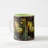 Art Deco in grüner und goldener Tasse (Vorderseite Links)