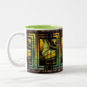 Art Deco in grüner und goldener Tasse (Links)