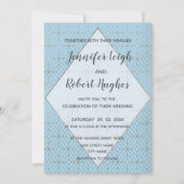 Art Deco in Türkis und Goldene Hochzeit Einladung (Vorderseite)