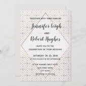 Art Deco in Weiß und Gold Einladung (Vorne/Hinten)