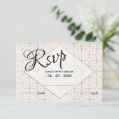 Art Deco in White and Gold Diamond UAWG RSVP Karte (Stehend Vorderseite)