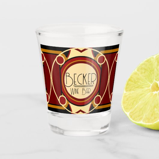 Art Deco individuell anpassbar Schnapsglas (Vorderseite)