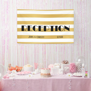 Art Deco individuell anpassbare Hochzeitsempfehlun Banner