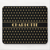 Art Deco Individuelle Name Black Gold Mousepad (Vorne)