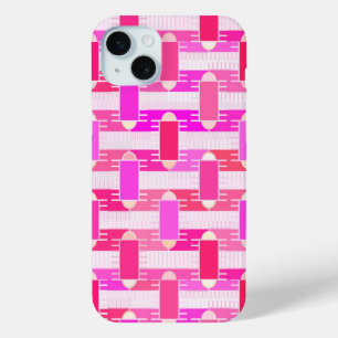 Art Deco Industrial Chic - pink, fuchsia, orchid iPhone 15 Mini Hülle