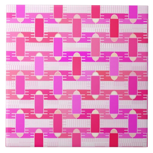 Art Deco Industrial Chic - pink, fuchsia, orchid Fliese (Vorderseite)
