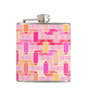 Art Deco Industrial Chic - rosa, pfirsich, gold Flachmann