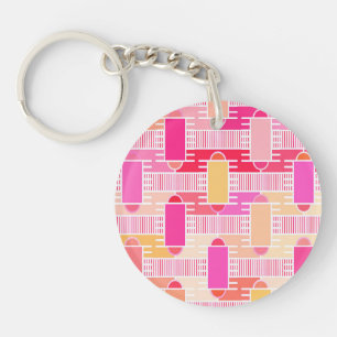 Art Deco Industrial Chic - rosa, pfirsich, gold Schlüsselanhänger
