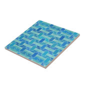 Art Deco Industrial Chic - sanft blau Fliese (Seite)