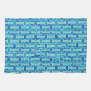 Art Deco Industrial Chic - sanft blau Handtuch