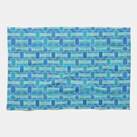 Art Deco Industrial Chic - sanft blau Handtuch (Horizontal)
