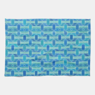 Art Deco Industrial Chic - sanft blau Handtuch