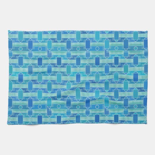 Art Deco Industrial Chic - sanft blau Handtuch (Horizontal)