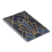 Art Deco Inspiration in Blau und Gold Notizblock (Rechte Seite)
