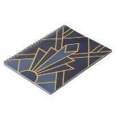 Art Deco Inspiration in Blau und Gold Notizblock (Linke Seite)