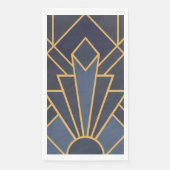 Art Deco Inspiration in Blau und Gold Serviette (Vorderseite)