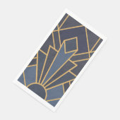 Art Deco Inspiration in Blau und Gold Serviette (Ecke)