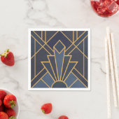 Art Deco Inspiration in Blau und Gold Serviette (Beispiel)