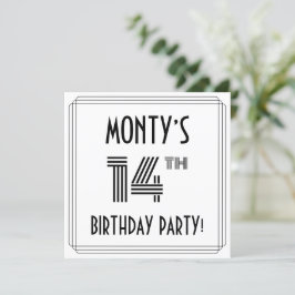 Art Deco Inspiriert 14. Geburtstagsparty, Individu Einladung