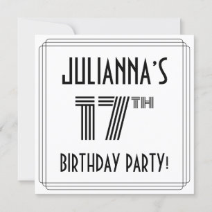 Art Deco Inspiriert 17. Geburtstagsparty, Individu Einladung