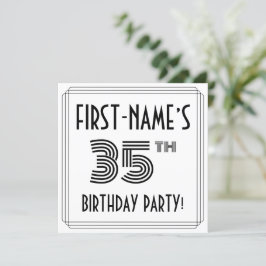 Art Deco Inspiriert 35. Geburtstagsparty, Individu Einladung