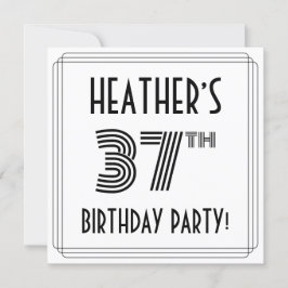 Art Deco Inspiriert 37. Geburtstagsparty, Individu Einladung