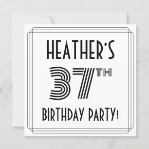 Art Deco Inspiriert 37. Geburtstagsparty, Individu Einladung