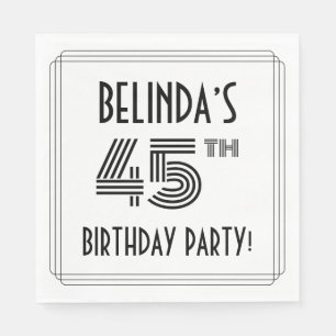 Art Deco Inspiriert 45. Geburtstagsparty, Individu Serviette