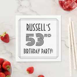 Art Deco Inspiriert 53. Geburtstagsparty, Individu Serviette