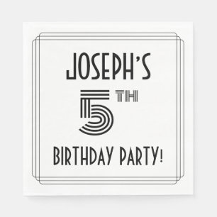 Art Deco Inspiriert 5. Geburtstagsparty, Individue Serviette