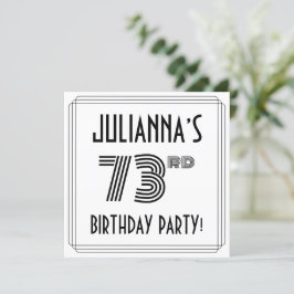 Art Deco Inspiriert 73. Geburtstagsparty, Individu Einladung