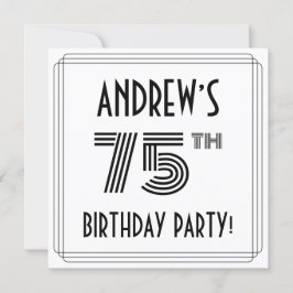 Art Deco Inspiriert 75. Geburtstagsparty, Individu Einladung