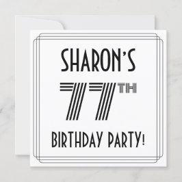 Art Deco Inspiriert 77. Geburtstagsparty, Individu Einladung