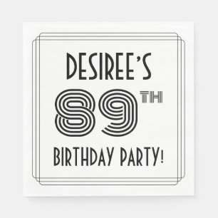 Art Deco Inspiriert 89. Geburtstagsparty, Individu Serviette
