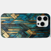 Art Deco Inspiriert Aquamarin-Türkis-Schutz Case-Mate iPhone Hülle (Rückseite (Horizontal))