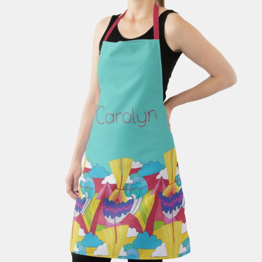 Art Deco inspiriert, auf Türkis, Ihr Name Schürze (InSitu)