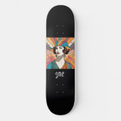 Art Deco Inspiriert Bild Stilvoll Mit Monogramm Skateboard (Vorderseite)