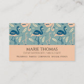 Art Deco inspiriert Flamingo Visitenkarte (Rückseite)