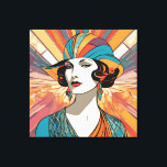 Art Deco Inspiriert Kunstwerk Portrait Stilvolle D Leinwanddruck<br><div class="desc">Ein eleganter Leinwand mit Kunstwerken im Art-Déco-Stil. Mit einer prachtvollen Mischung aus Blues, Orangen und Gelb schafft dieses von der künstlerischen Intelligenz generierte Bild einen raffinierten Retro-Look an jeder Wand.</div>