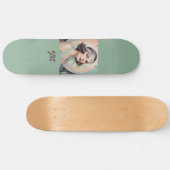 Art Deco Inspiriert Lady Retro Elegantes Monogramm Skateboard (Horizontal)