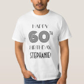Art Deco Inspiriert Look 60. Geburtstagsparty Shir T-Shirt (Vorderseite)