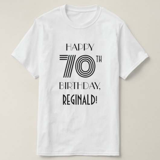 Art Deco Inspiriert Look 70. Geburtstagsparty Shir T-Shirt (Design vorne)