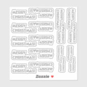 Art Deco Inspiriert Look "MERRY CHRISTMAS!" Aufkle Aufkleber (Blatt)