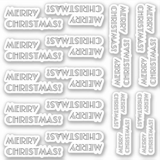 Art Deco Inspiriert Look "MERRY CHRISTMAS!" Aufkle Aufkleber (Vorderseite)