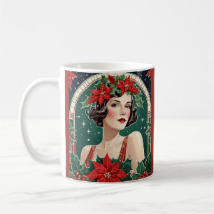 Art Deco Inspiriert Portrait Lady Elegante Kaffeetasse
